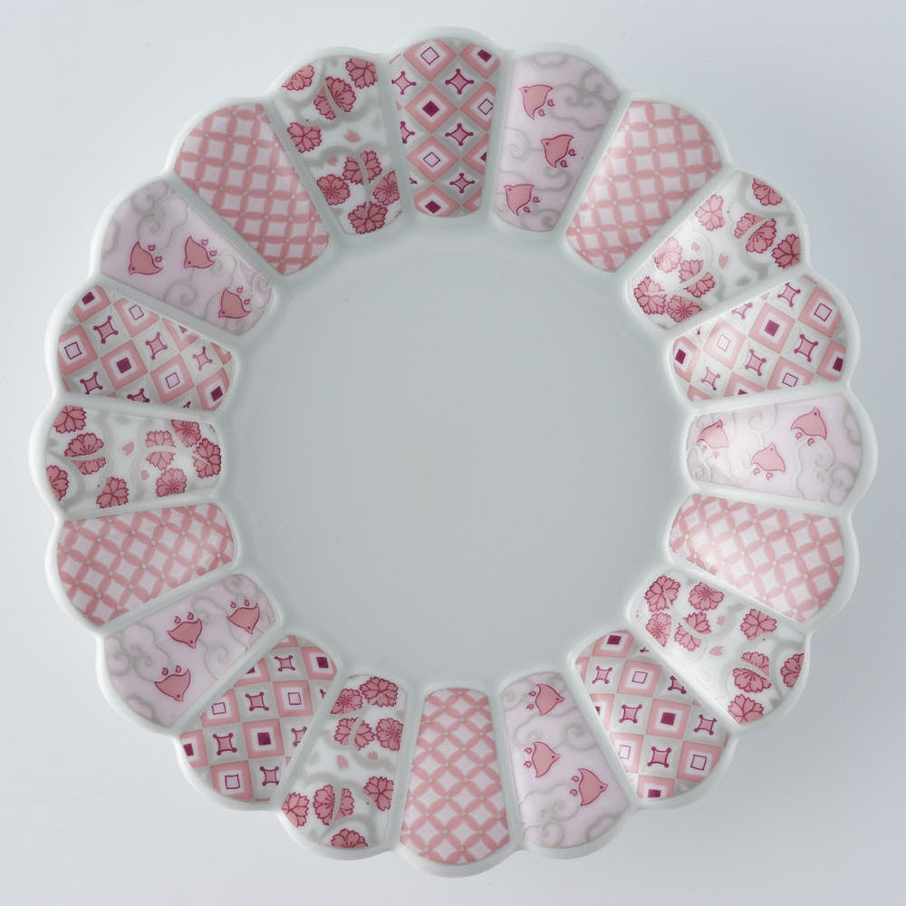 波佐見焼 林九郎窯 花離宮 ピンク19cm丸皿 ¥5,170 大人の焼き物