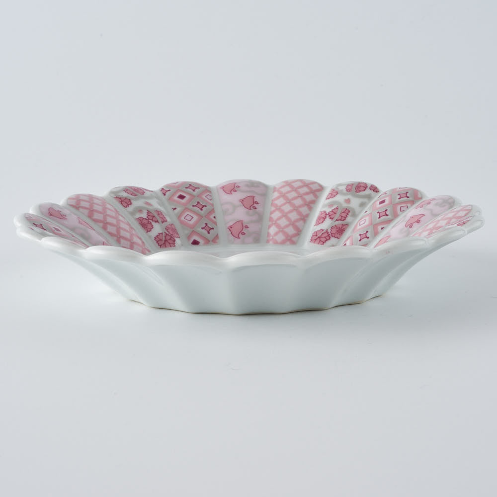 波佐見焼 林九郎窯 花離宮 ピンク15cm丸皿 ¥3,300 大人の焼き物