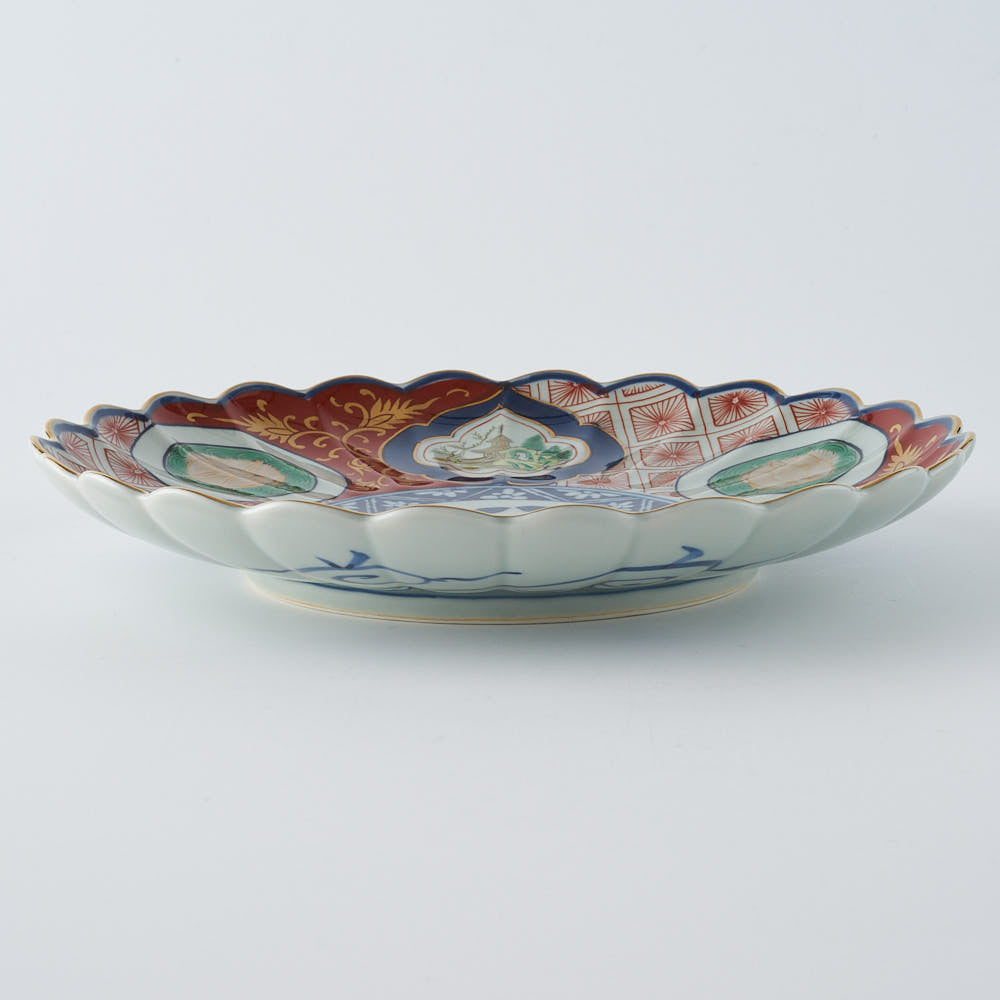 2198 波佐見焼 林九郎窯 富士型雲海山水 皿 5客 時代物 2198 波佐見焼