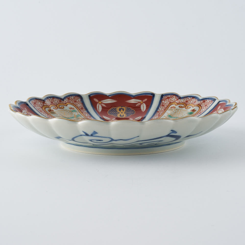 美品　波佐見焼　林九郎窯　染錦地紋　盛り鉢　金彩　鮮やかな色合いが素敵です　2個 美品 波佐見焼 林九郎窯 染錦地紋 盛り鉢 金彩 鮮やかな色合い