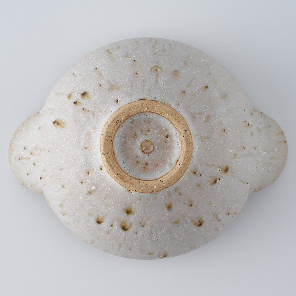 作家 住田文生 マット釉(胡麻)耳付き鉢 大