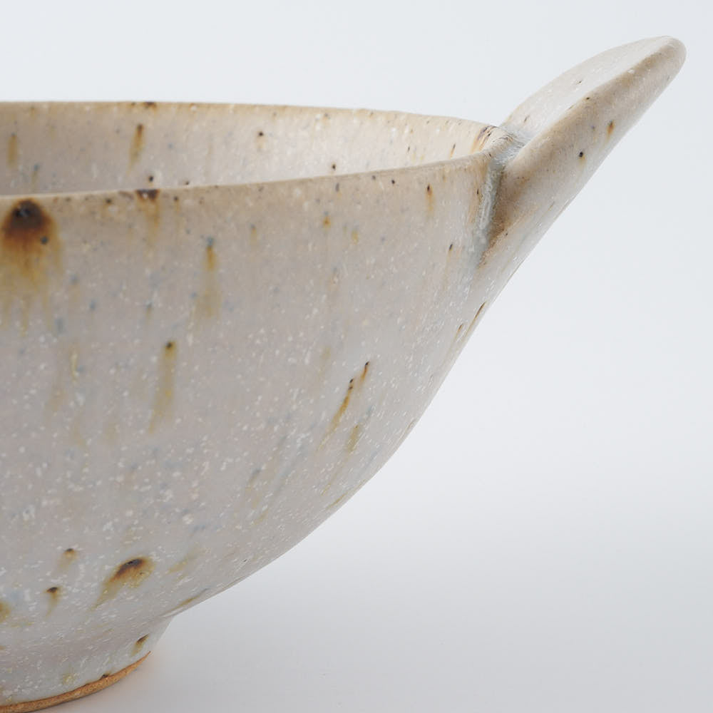 作家 住田文生 マット釉(胡麻)耳付き鉢 大