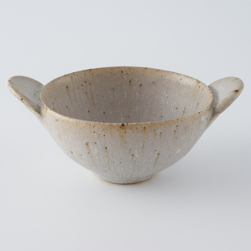 作家 住田文生 マット釉(胡麻)耳付き鉢 小