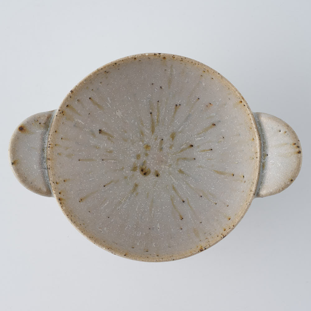 作家 住田文生 マット釉(胡麻)耳付き鉢 小