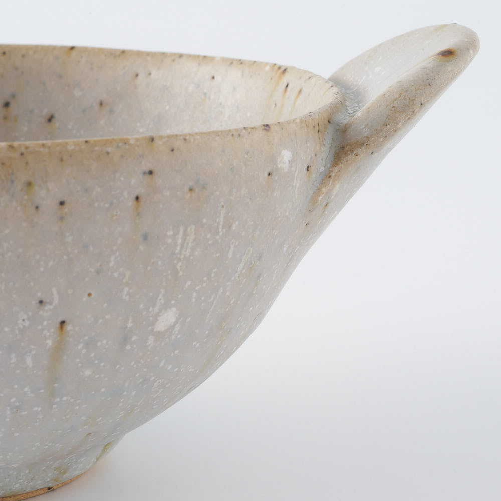 作家 住田文生 マット釉(胡麻)耳付き鉢 小