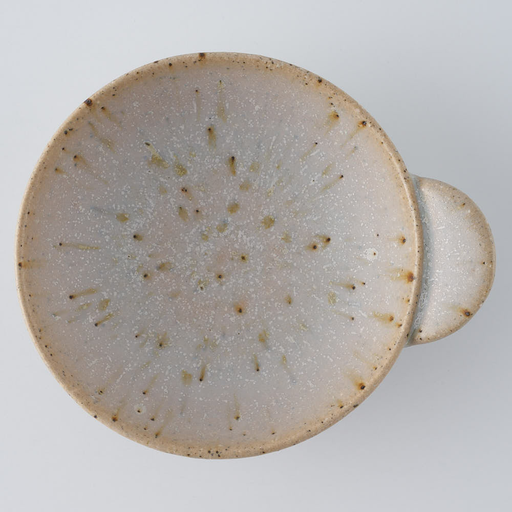 作家 住田文生 マット釉(胡麻)手付き小皿