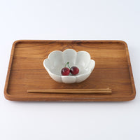 作家 鈴木まどか 白瓷菊割楕円中鉢