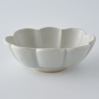 作家 鈴木まどか 白瓷菊割楕円豆鉢