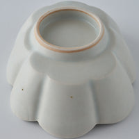 作家 鈴木まどか 白瓷菊割楕円豆鉢