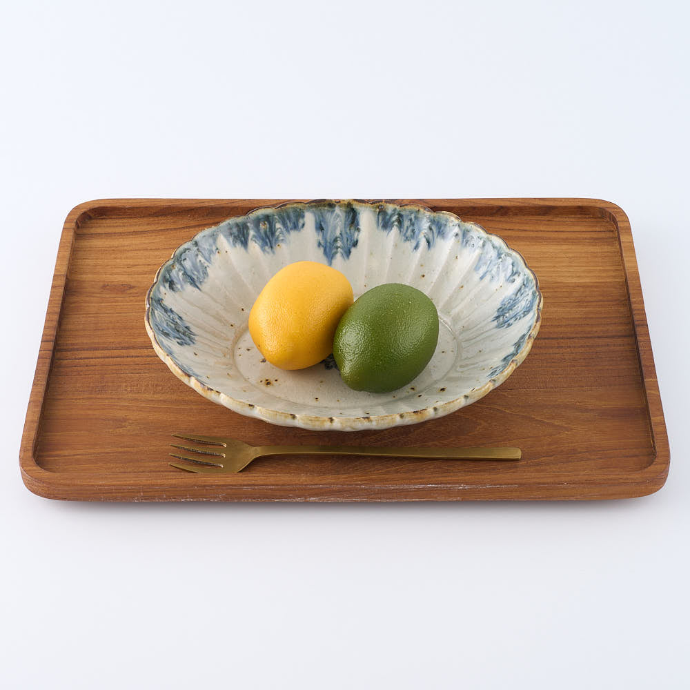 作家 市野吉記 安南手 輪花楕円鉢 10 ¥7,700 大人の焼き物