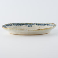 作家 市野吉記 安南手 楕円皿24cm(虎)14