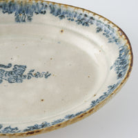 作家 市野吉記 安南手 楕円皿24cm(虎)14