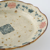 作家 市野吉記 バッチャン 輪花リム楕円皿 20