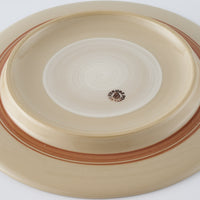 ふくべ窯 花水木 緑 20㎝リムプレート