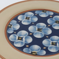 ふくべ窯 花水木 紺 20㎝リムプレート