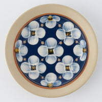 ふくべ窯 花水木 紺 15㎝プレート