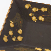 ふくべ窯 飴釉すずらん 角小鉢