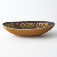 ふくべ窯 飴釉シャクヤク 大鉢