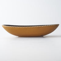 ふくべ窯 飴釉シャクヤク 大鉢