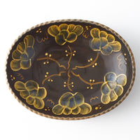 ふくべ窯 飴釉シャクヤク 大鉢