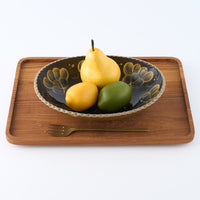 ふくべ窯 飴釉シャクヤク 大鉢