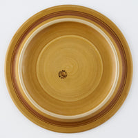 ふくべ窯 飴釉シャクヤク 17㎝リムプレート