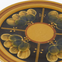 ふくべ窯 飴釉シャクヤク 17㎝リムプレート