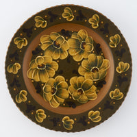 ふくべ窯 飴釉アネモネ 大皿