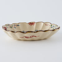 作家 大場紀穂子 龍の輪花楕円小鉢(染錦)