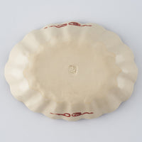 作家 大場紀穂子 龍の輪花楕円小鉢(染錦)