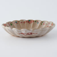 作家 大場紀穂子 龍の輪花楕円小鉢(赤土)