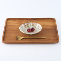 作家 大場紀穂子 虎の輪花楕円小鉢