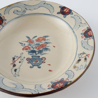 作家 大場紀穂子 江戸猫のリム付楕円皿