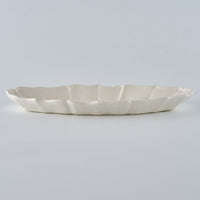 暮縞 フルールシリーズ オーバル深皿 白