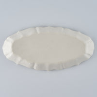 暮縞 フルールシリーズ オーバル深皿 白