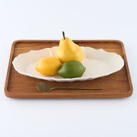 暮縞 フルールシリーズ オーバル深皿 白