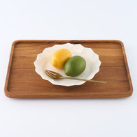 暮縞 フルールシリーズ 蓮花皿 白