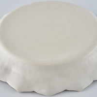 暮縞 フルールシリーズ 蓮花皿 白