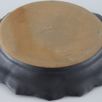 暮縞 フルールシリーズ 蓮花皿 黒