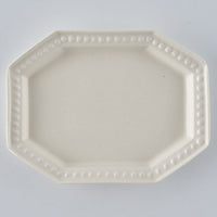 暮縞 ドットシリーズ 八角ドットリム長方形豆皿 白