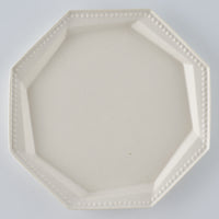 暮縞 ドットシリーズ 八角スパイラルドット中皿 白
