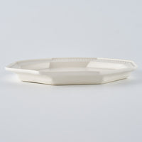 暮縞 ドットシリーズ 八角スパイラルドット中皿 白