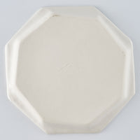 暮縞 ドットシリーズ 八角スパイラルドット中皿 白