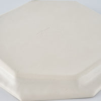 暮縞 ドットシリーズ 八角スパイラルドット中皿 白