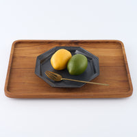 暮縞 ドットシリーズ 八角スパイラルドット中皿 黒