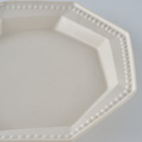 暮縞 ドットシリーズ 八角スパイラルドット小皿 白