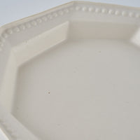 暮縞 ドットシリーズ 八角スパイラルドット小皿 白