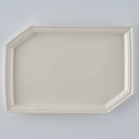 暮縞 ドットシリーズ ドット隅切り皿 白