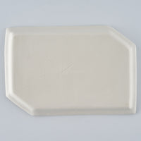 暮縞 ドットシリーズ ドット隅切り皿 白