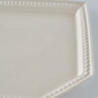 暮縞 ドットシリーズ ドット隅切り皿 白